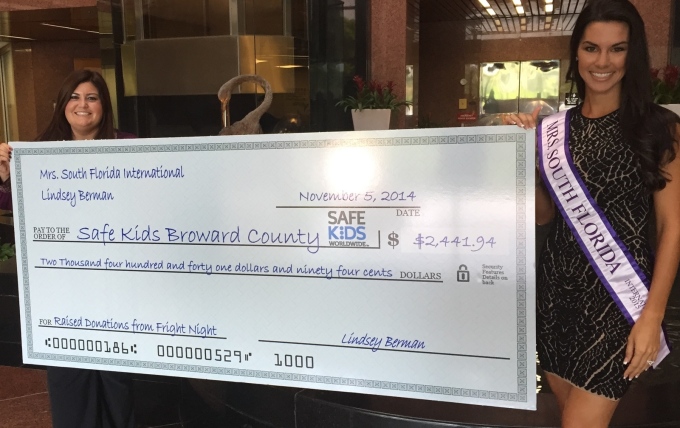 Check Donation Today To Safe Kids Broward County From Money Raised At Our Halloween Fright Night